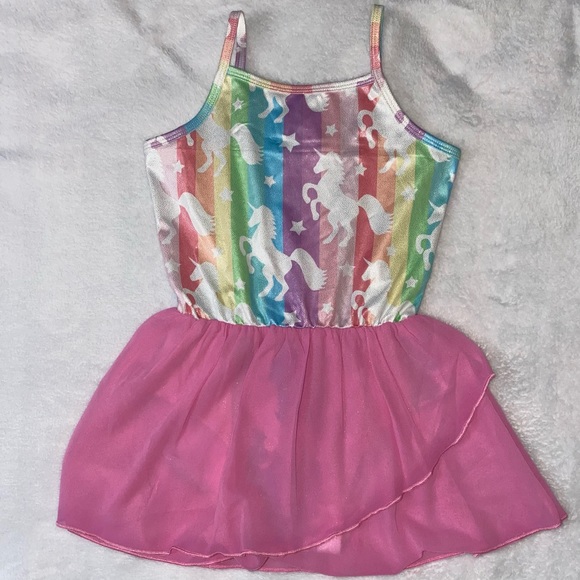 (New) Girls Unicorn Leotard Size: 8-9 Color: Pink - Picture 2 of 4